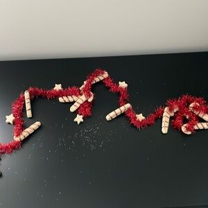 Primitive Wooden Candy Cane Garland